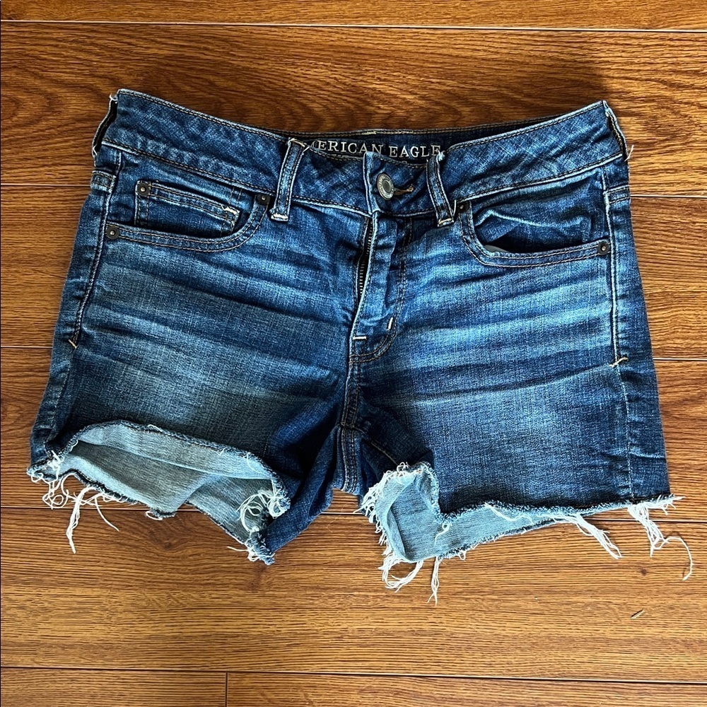 American Eagle Outfitters Distressed Blue Jean Shorts